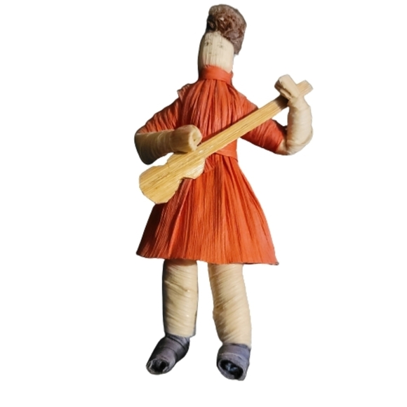 CORN HUSK Vintage handmade corn husk group family 5. hand crafted - Picture 15 of 15